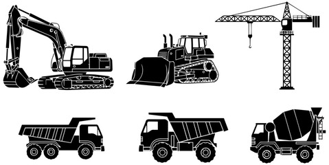 Heavy machinery for construction and excavation projects in action © SaiKir