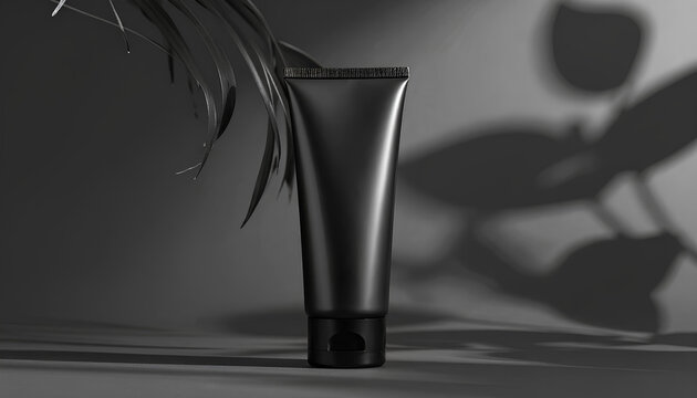 High-End Facial Cleanser Bottle Mockup with Natural Shadow Overlay