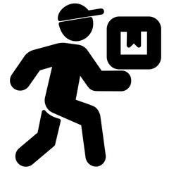 man running with a package