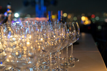 champagne glasses on the table