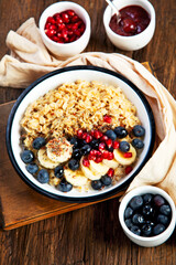 Concept for a healthy vegan meal for breakfast.