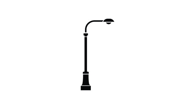modern street light pole icon silhouette isolated urban outdoor lighting symbol for city road park and public infrastructure