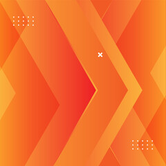 Abstract Orange Gradient Geometric Background with Modern Arrow Shapes