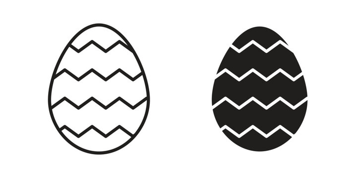 Easter egg icons collection glyph and mixed vector Illustrations