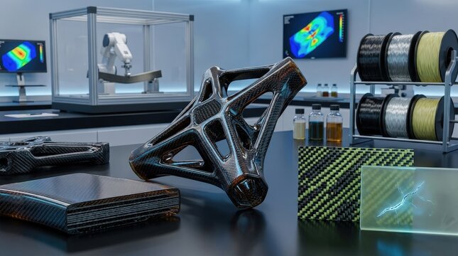Advanced Carbon Fiber Components and 3D Printing Tools in a Modern Laboratory Setting
