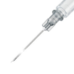Medical syringe needle close up