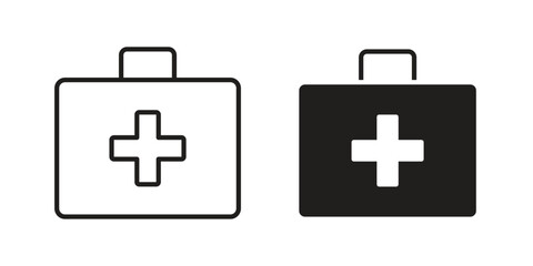Fototapeta premium First aid icons collection glyph and mixed vector Illustrations