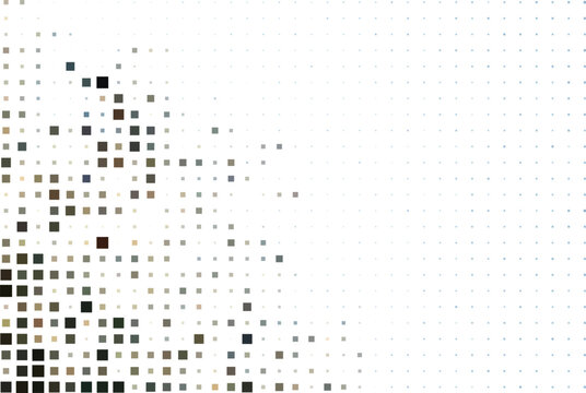 Abstract geometric pattern of scattered dark squares and dots on a white background, suggesting digital art or design. isolated on transparent background, Vector, illustration