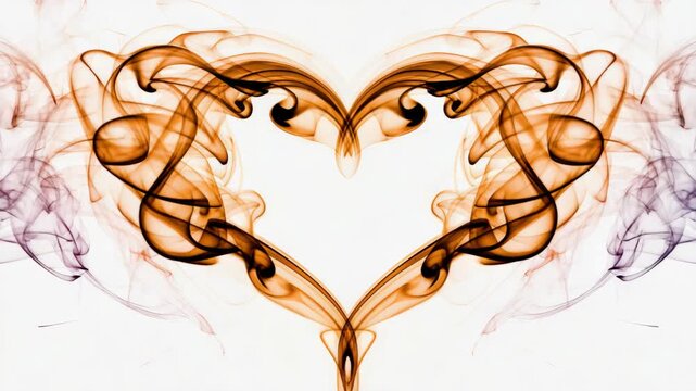 A beautiful pattern of heart shapes created from colorful wisps of smoke. Romantic love symbol for valentine's day greeting cards or wedding invitation design elements