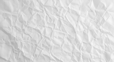 Obraz premium Textured, monochromatic, close-up of a crumpled white paper surface. Shadows and folds visible