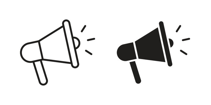Loud Speaker icons collection glyph and mixed vector Illustrations