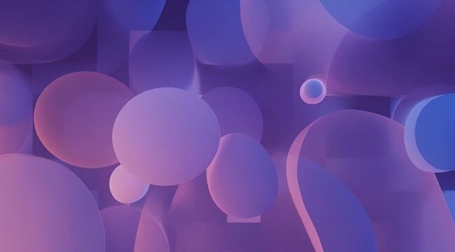 Abstract interplay of volumetric blue violet and pink geometric forms creating a dimensional modern pattern