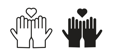 Obraz premium Philanthropy icons collection glyph and mixed vector Illustrations