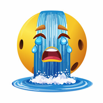 Crying Emoji Face with Tears Flowing Down.