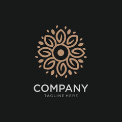 Fototapeta premium Abstract mandala leaf logo design vector illustration template
