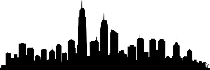Obraz premium Single continuous line drawing of London city skyline. Famous city skyscraper landscape in world. World travel campaign home wall decor poster concept. Vector black silhouette. with white background