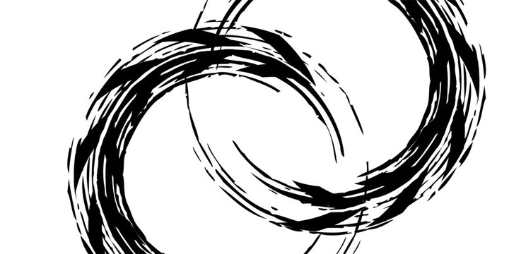 Vector black-and-white tire tracks and skid marks isolated white background. eps 10