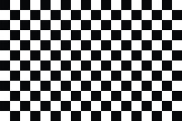 Checkered pattern with black and white squares isolated on transparent background