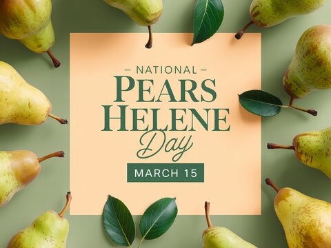 National pears helene day celebration with pears on a green background