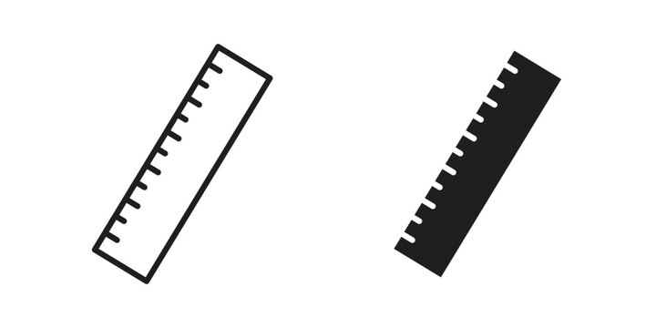 Ruler icons collection glyph and mixed vector Illustrations