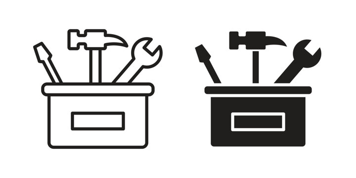 Toolbox icons collection glyph and mixed vector Illustrations