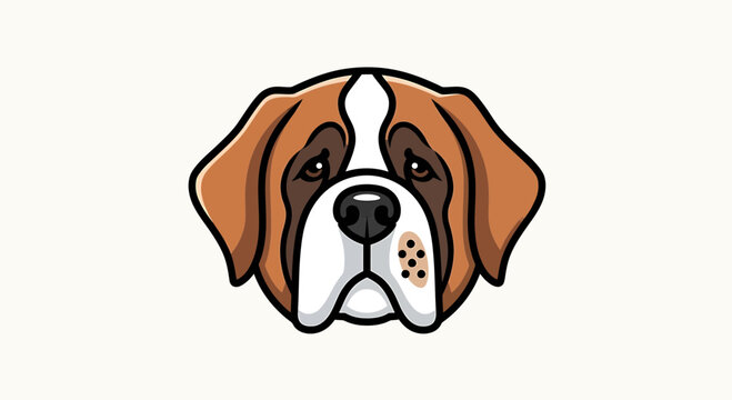Cartoon st bernard dog face
