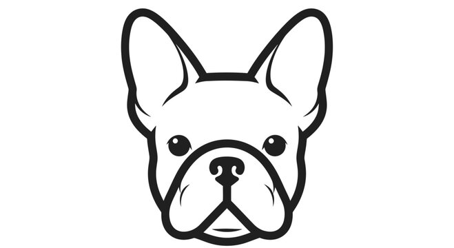 French bulldog face illustration