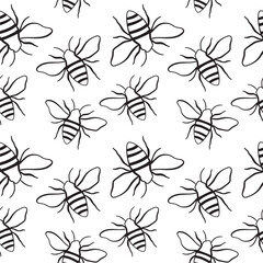seamless pattern with bees
