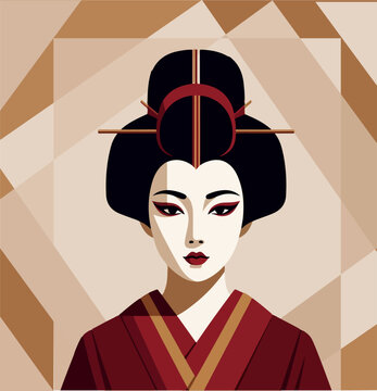geisha portrait vector