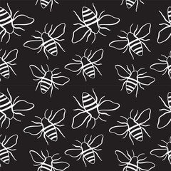 seamless pattern with bees