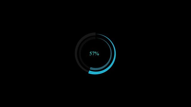 Glowing blue one percent symbol on dark background futuristic digital display abstract neon sign glowing blue symbol