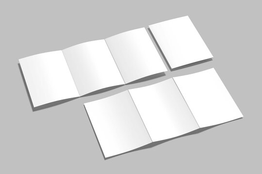 A5 Trifold Mockup Design Blank