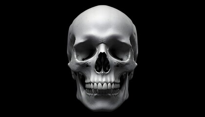 Fototapeta premium A close-up view of a human skull on a black background