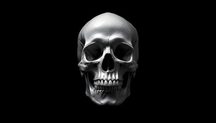 Fototapeta premium A close-up of a human skull on a black background