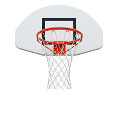 Naklejka premium Basketball hoop with red rim and white net isolated on transparent background