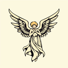 Obraz premium Angel icon vector design for sticker