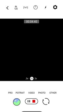 1:1 mobile camera screen recording with visible time code on transparent background. Designed for realistic square UI compositing. Ideal for social edits.
