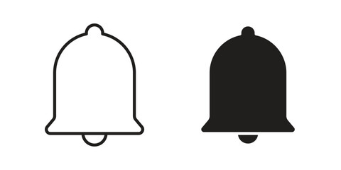 Notification icons vector glyph and thin line. Black icons