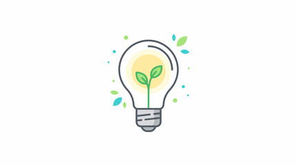 Light Bulb with Growing Plant Inside Symbolizing Eco Energy Innovation and Sustainability