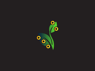 Fototapeta premium Eco Leaf Growth Logo Concept, Green Environmental Branding Symbol