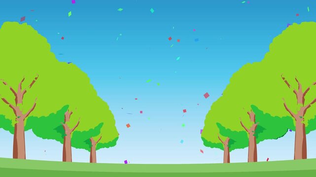 背景, カラフル, 木, 桜, 植物, 自然, ベクター, とぶ, イラスト, ブランチ, 葉, 