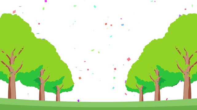 背景, カラフル, 木, 桜, 植物, 自然, ベクター, とぶ, イラスト, ブランチ, 葉