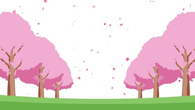 背景, カラフル, 木, 桜, 植物, 自然, ベクター, とぶ, イラスト, ブランチ, 葉