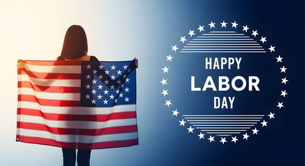 Happy labor day celebration with american flag and patriotic vibes