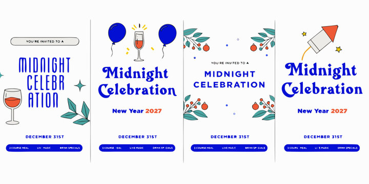 New Year 2027 Sample Design Templates &ndash; Modern Festive Mockups, Colorful Graphics & Creative Layouts for Cards, Banners, Social Media and Promotional Projects