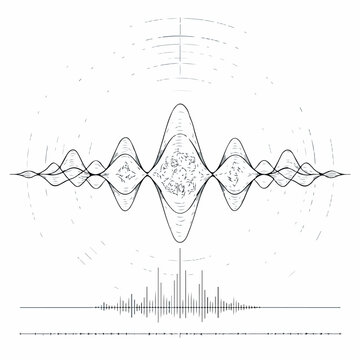 Sacred Soundwave Spectrum Visualization and Acoustic Frequency Analysis Model illustration