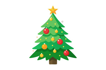 Obraz premium Christmas tree white background 