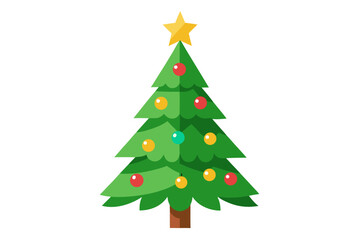 Fototapeta premium Christmas tree white background 