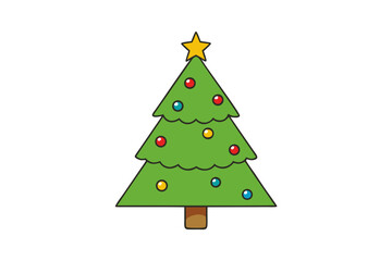 Obraz premium Christmas tree white background 