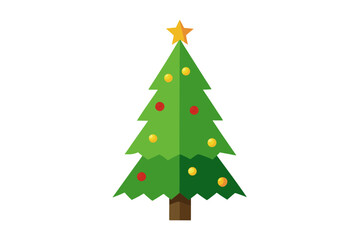 Obraz premium Christmas tree white background 